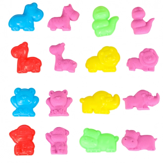 Kinetisch zand beige 1 kg met vormpjes – Roze