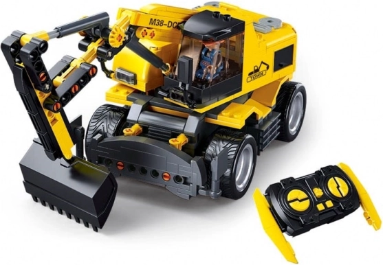 Sluban E7 Wheeled Excavator with Remote Control