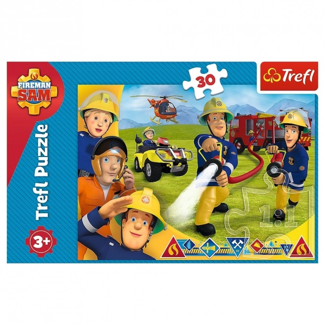 Puzzle 30 Teile - Feuerwehrmann Sam, Bereit zu helfen