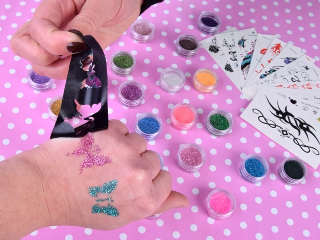 Grote set glittertattoos voor kinderen