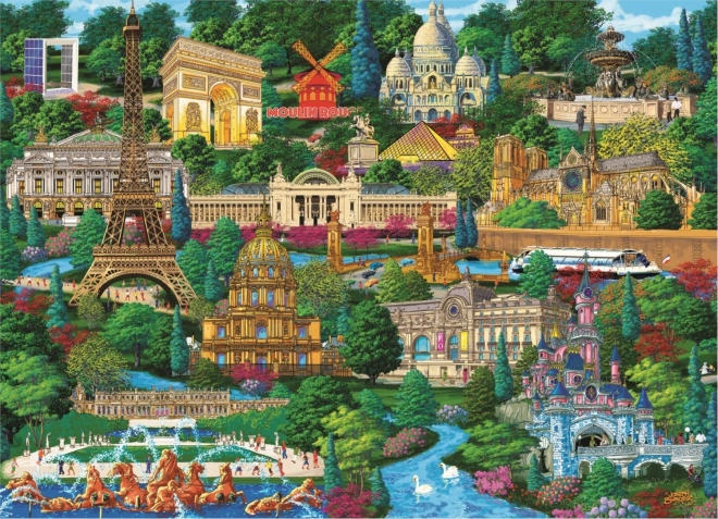 Wooden Puzzle TREFL Famous Places of France 1000 pieces