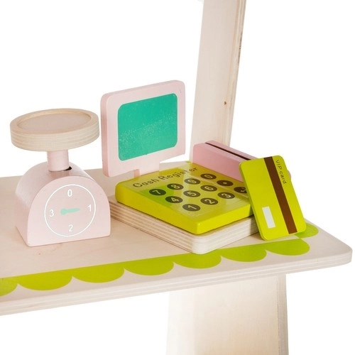 Houten kraam met accessoires voor kinderen