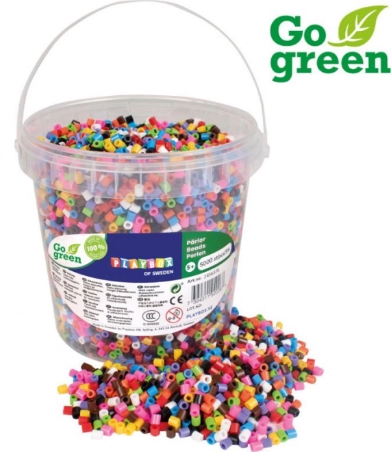 Perles à repasser Playbox Go Green en seau 5000 pcs