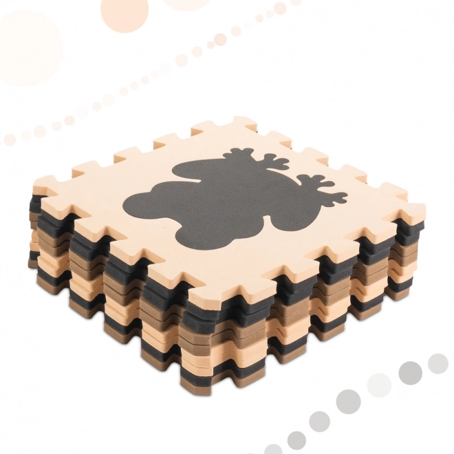Bruine foam puzzel met bosdieren - 9 stuks
