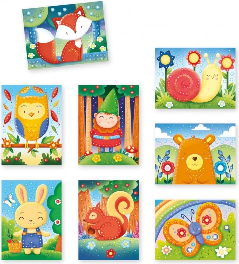 Set riche avec motifs forestiers