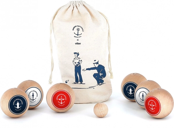 Vilac pétanque Marine – houten set voor kinderen en volwassenen
