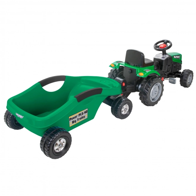 Kinder traptractor Big Power met aanhanger