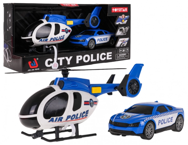 Police Helicopter and Car Set