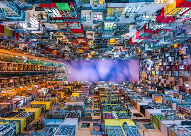 Enjoy puzzle Immeuble résidentiel coloré Hong Kong 1000 pièces