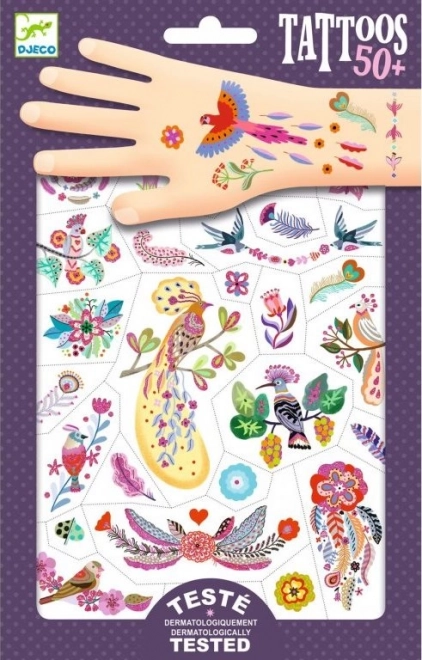 Djeco Sparkling Birds Tattoos
