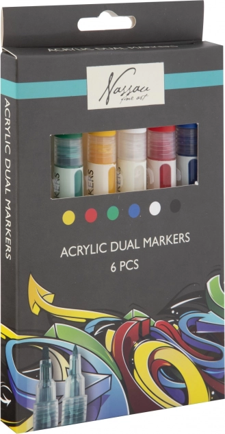 Sechs kräftige Farben in einem Set