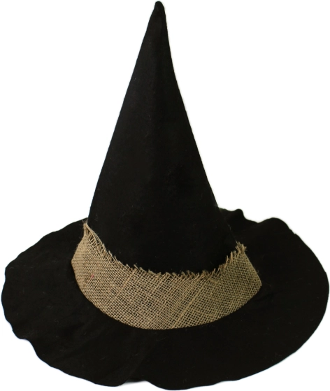 chapeau de sorcière pour adultes avec bande en jute