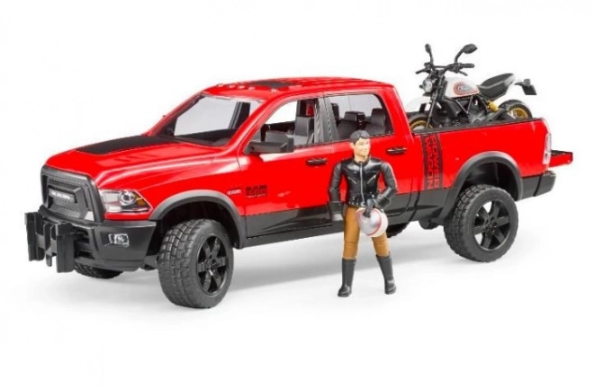 Bruder Off-road auto RAM met motorfiets