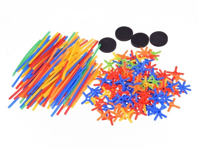 Creatieve bouwset rietjes en stokjes