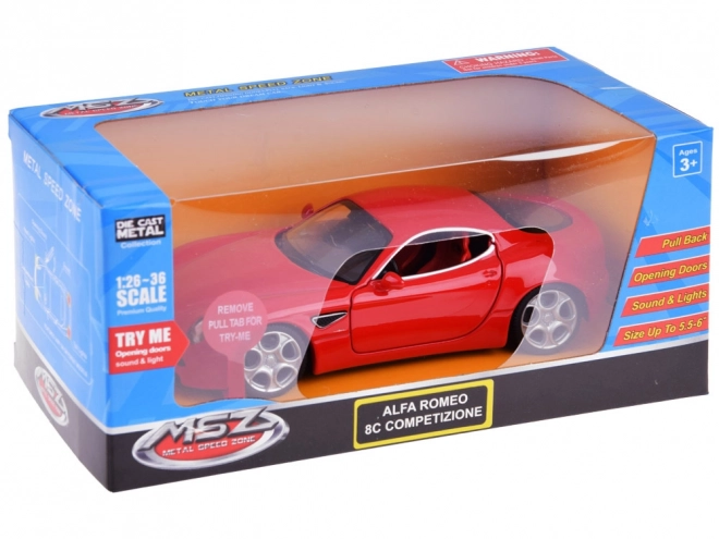 Metalen autootje Alfa Romeo 8C Competizione schaal 1:32