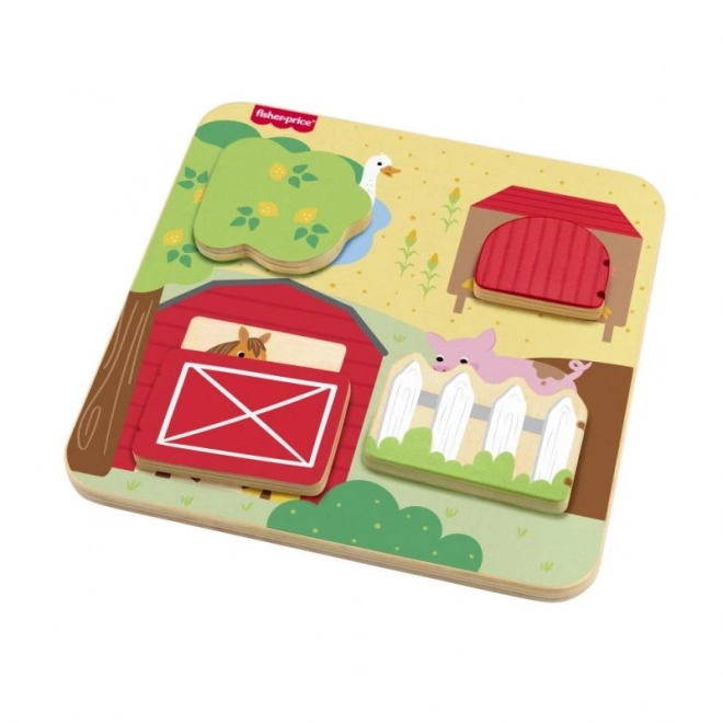 Fisher-Price Wooden Hide-and-Seek Game with Animals