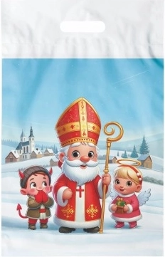 Plastic cadeautas met Sinterklaas-motief 29×46 cm