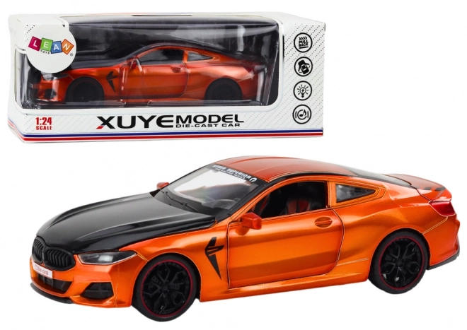 Metall-Sportmodell mit Reibungsantrieb und öffnenden Elementen 1:24 orange