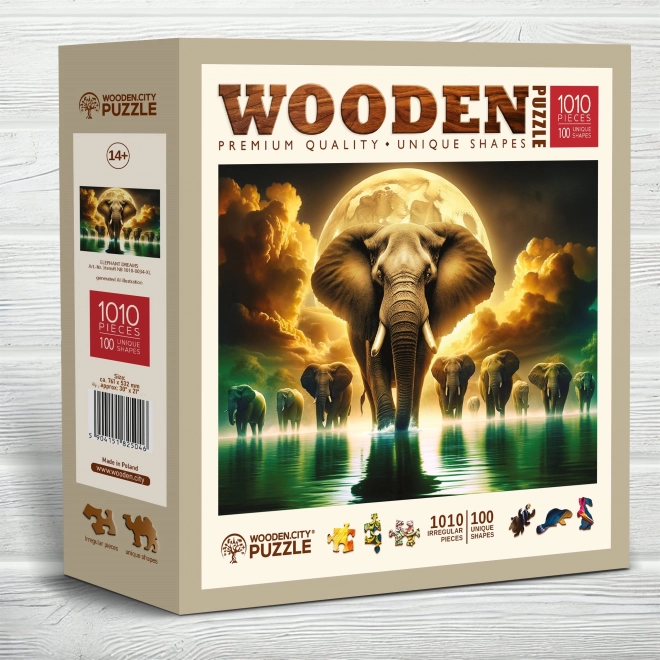 Puzzle en bois WOODEN CITY Rêves d'éléphant 1010 pièces