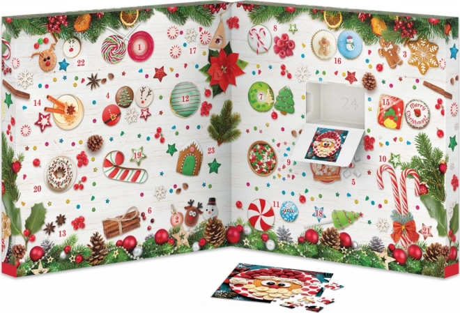 Adventskalender met Puzzel Eurographics 24 x 50 Stuks – Kerstelijke lekkernijen
