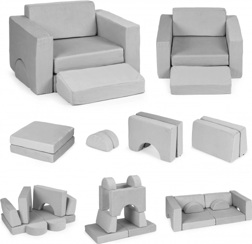 Modulaire kinderfauteuil 8-in-1 ECOTOYS – Grijs