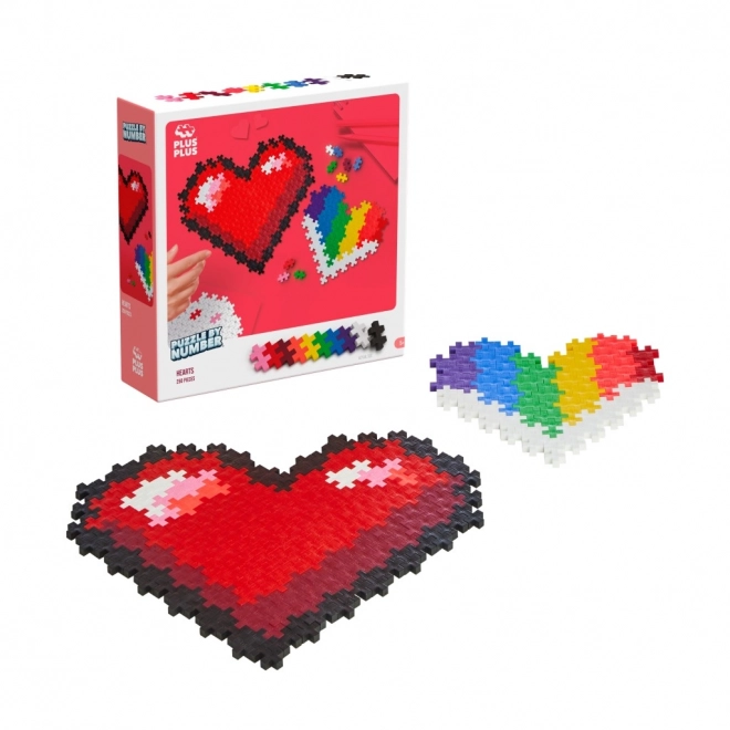 Plus-Plus puzzel volgens cijfers - hart 250 stuks