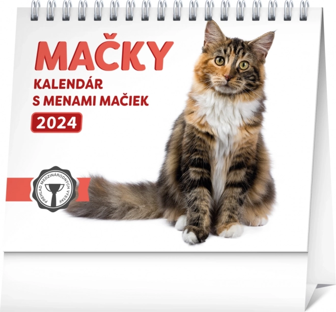 Bureaukalender Katten – met kattienamen 2024, 16,5 × 13 cm