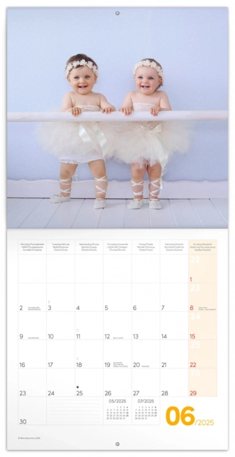 Notitiekalender Babies – Věra Zlevorová 2025, 30 × 30 cm