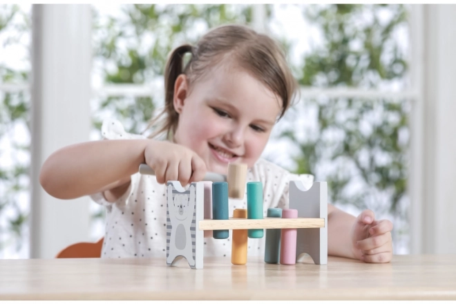 VIGA PolarB Holzbank mit Hammer – Montessori-Spielzeug