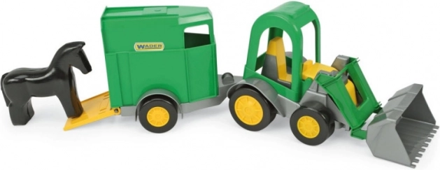 Tractor with Loader and Horse Trailer COLOR CARS