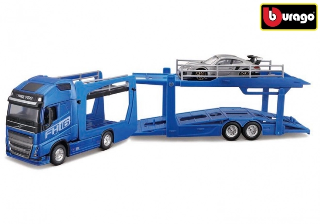 Multifunctionele transporteur STR FIRE 1:43 met Volvo FH16 en Porsche 911 GT2 RS