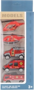 Set van metalen brandweerautootjes