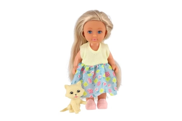 Pop met knuffel plastic 12cm stevig lichaam 3 soorten in doos 7x15x5cm 24st in doos
