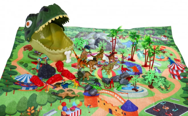 "Dino Wereld" set van figuren voor kinderen 3+ Dinosauruskop + landschap basis