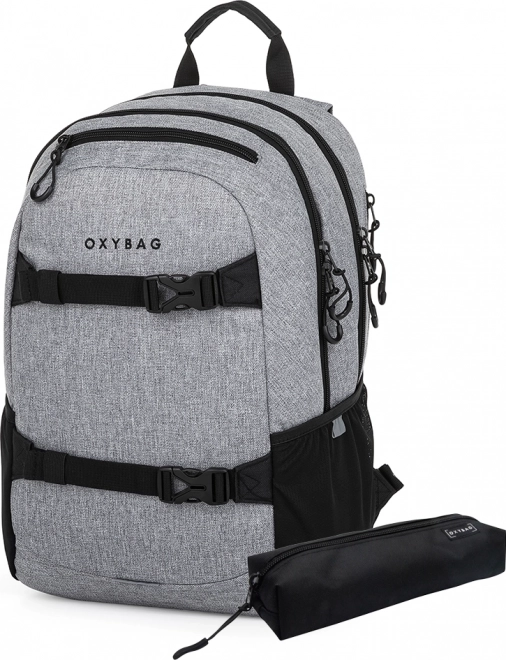 Student Backpack and Case OXY Sport Grey Melange
