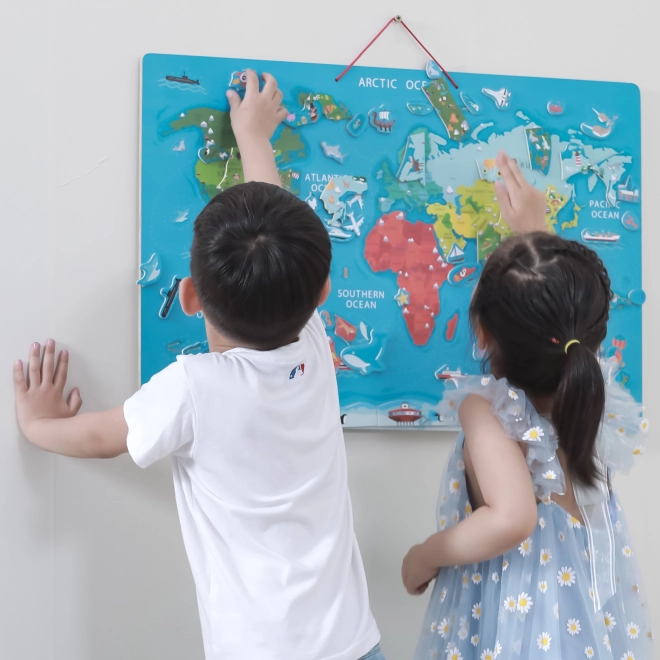 Viga 2v1 educatief bord met magnetische wereldkaart Montessori