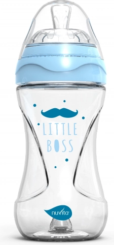 Glazen babyfles 240 ml blauw