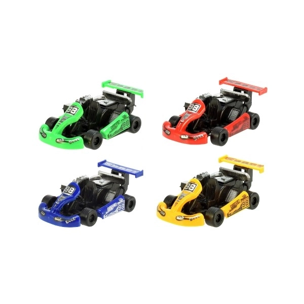 Plastic kart 9cm - verschillende kleuren