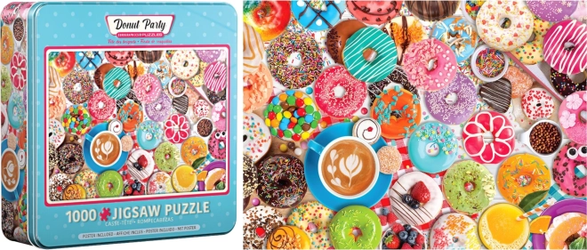 Puzzel in blikken doos Donutfeest 1000 stukjes EUROGRAPHICS