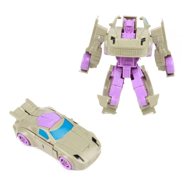 Transformer auto/robot plastic 10cm mix kleuren in plastic doos 5x10,5cm