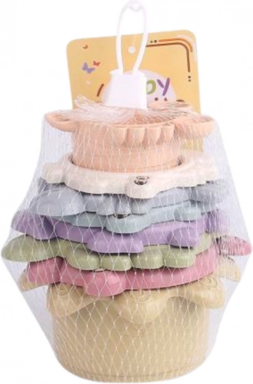 Bunte Stapelbecher zum Baden 2in1, Pastell, 6 Stk.