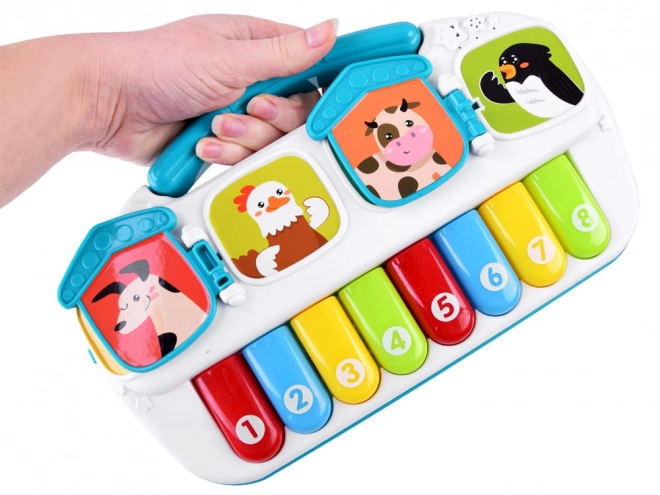 Vrolijk muziekpiano met dieren