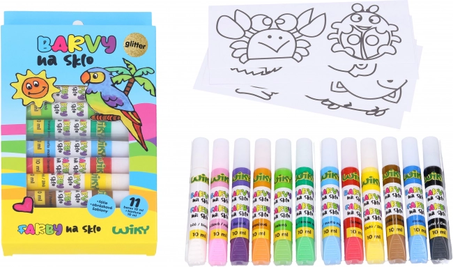 Peintures pailletées pour verre 11+1, 10 ml
