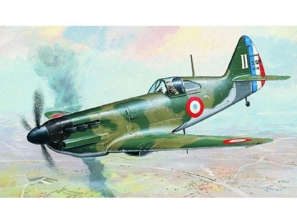 Model Dewoitine D 520 1:72 11x14cm in doos 25x14,5x4,5cm