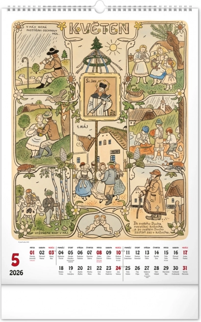 Wall Calendar Josef Lada 2026