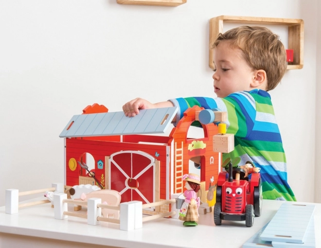 Le Toy Van roter Traktor mit Anhänger