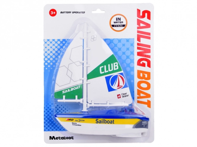 Buntes Wasserboot Segelboot mit Batterien ZA5234 – Blau