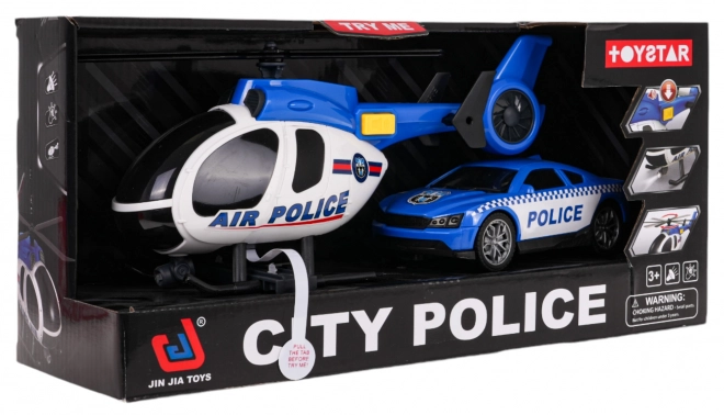Police Helicopter and Car Set