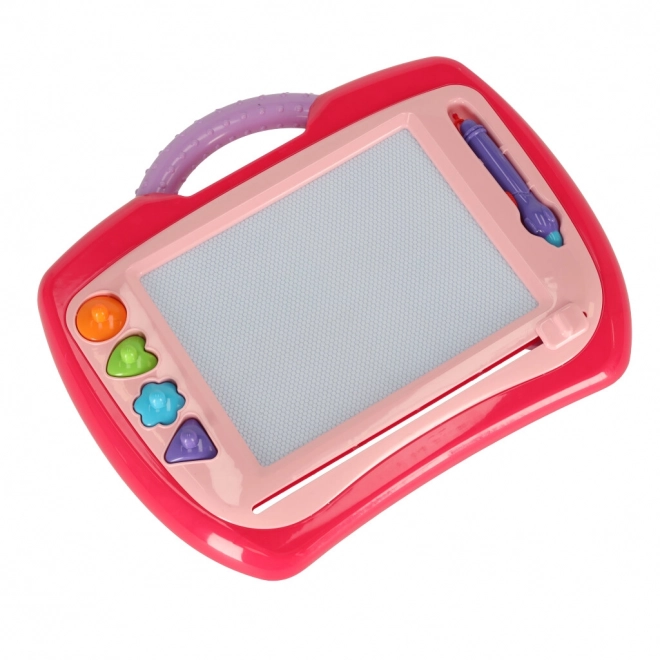 Magnetische Zeichentafel für Kinder mit Stempeln rosa XL