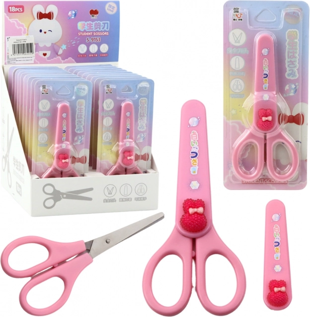 Schoolschaar met beschermhoes Roze Konijn 14cm